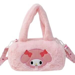 My Melody Pink Plush Crossbody Handbag